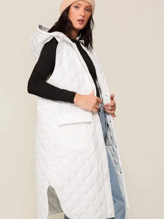 Style on the Go Full Length Oversized Quilted Vest