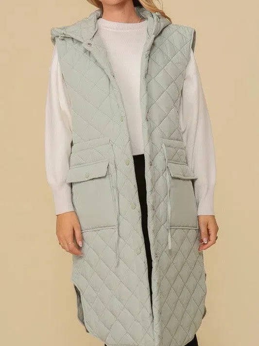 Style on the Go Full Length Oversized Quilted Vest