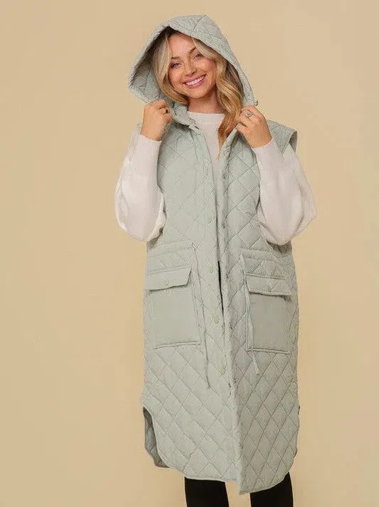 Style on the Go Full Length Oversized Quilted Vest