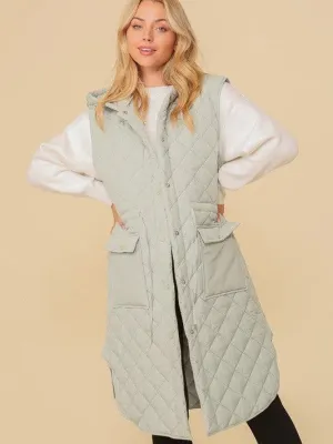 Style on the Go Full Length Oversized Quilted Vest