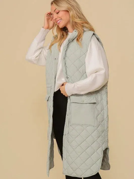 Style on the Go Full Length Oversized Quilted Vest