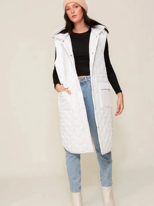 Style on the Go Full Length Oversized Quilted Vest