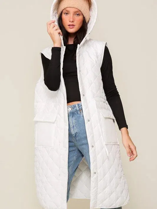 Style on the Go Full Length Oversized Quilted Vest