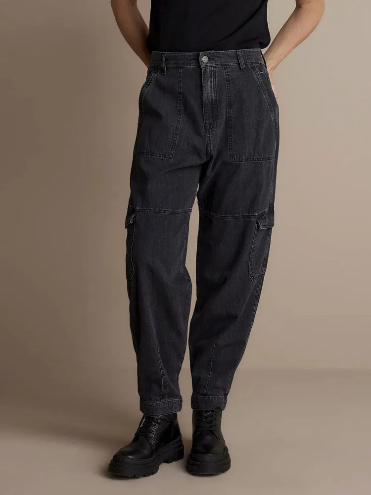 Summum Denim Cargo Pants Black