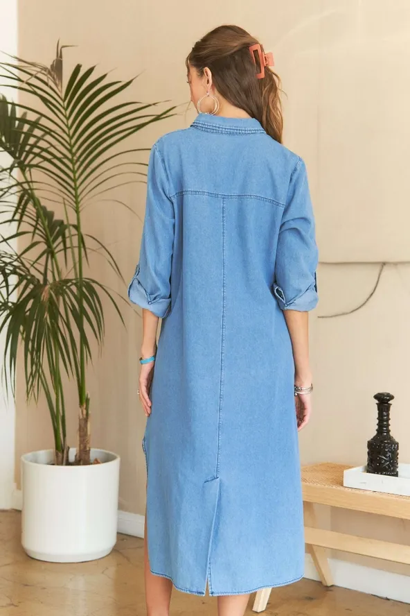 Texas Button Down Denim Dress