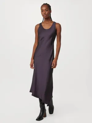 The Asymmetrical Slip Dress in Dark Purple