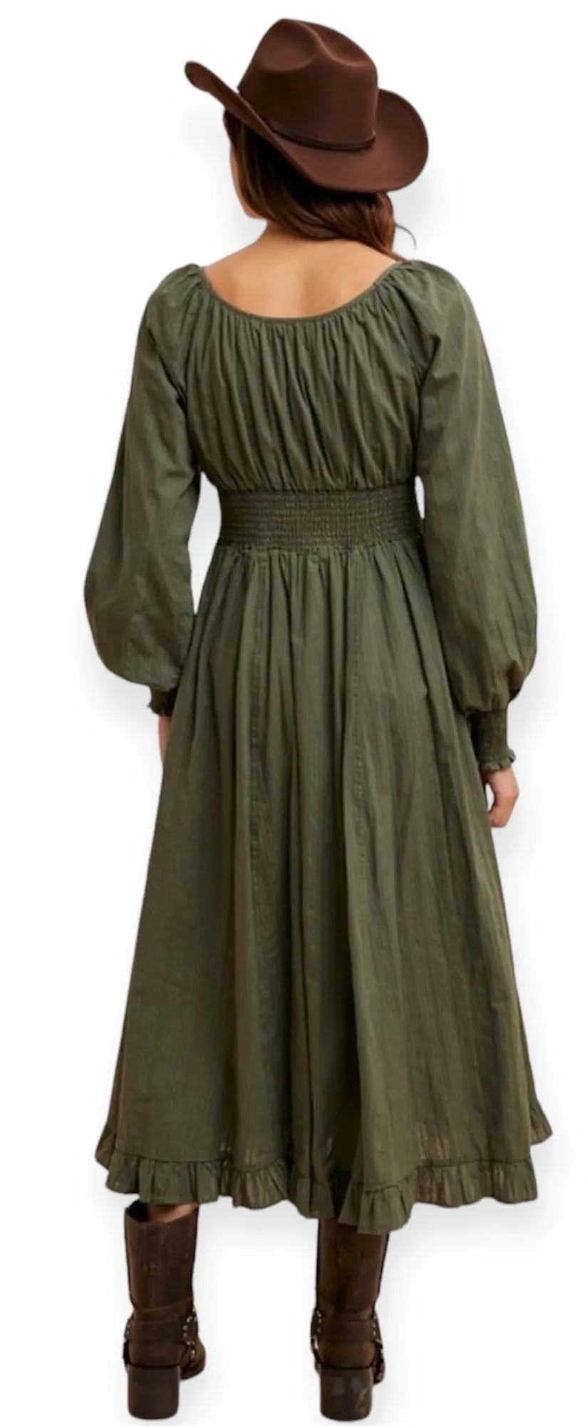 The Dark Olive Midi Dress