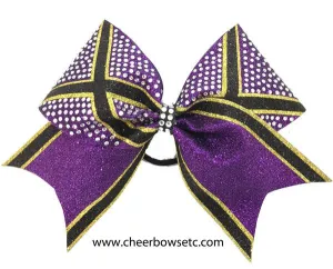 Triple Glitter X Out Rhinestone Bow