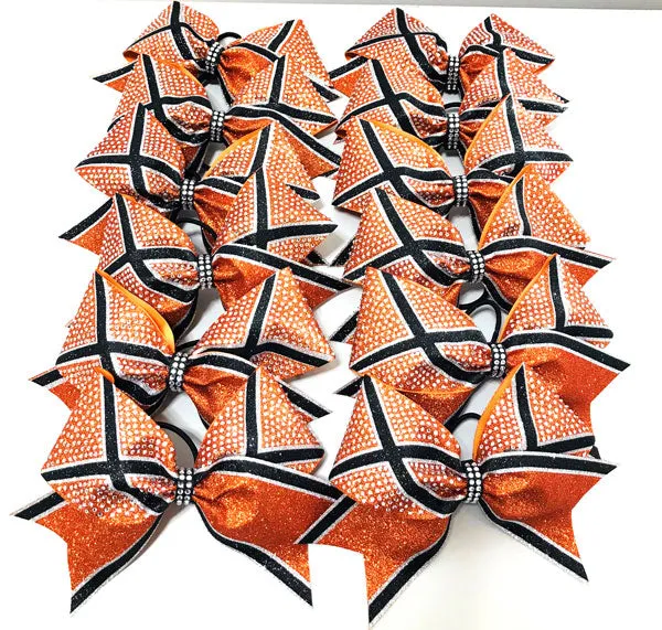 Triple Glitter X Out Rhinestone Bow