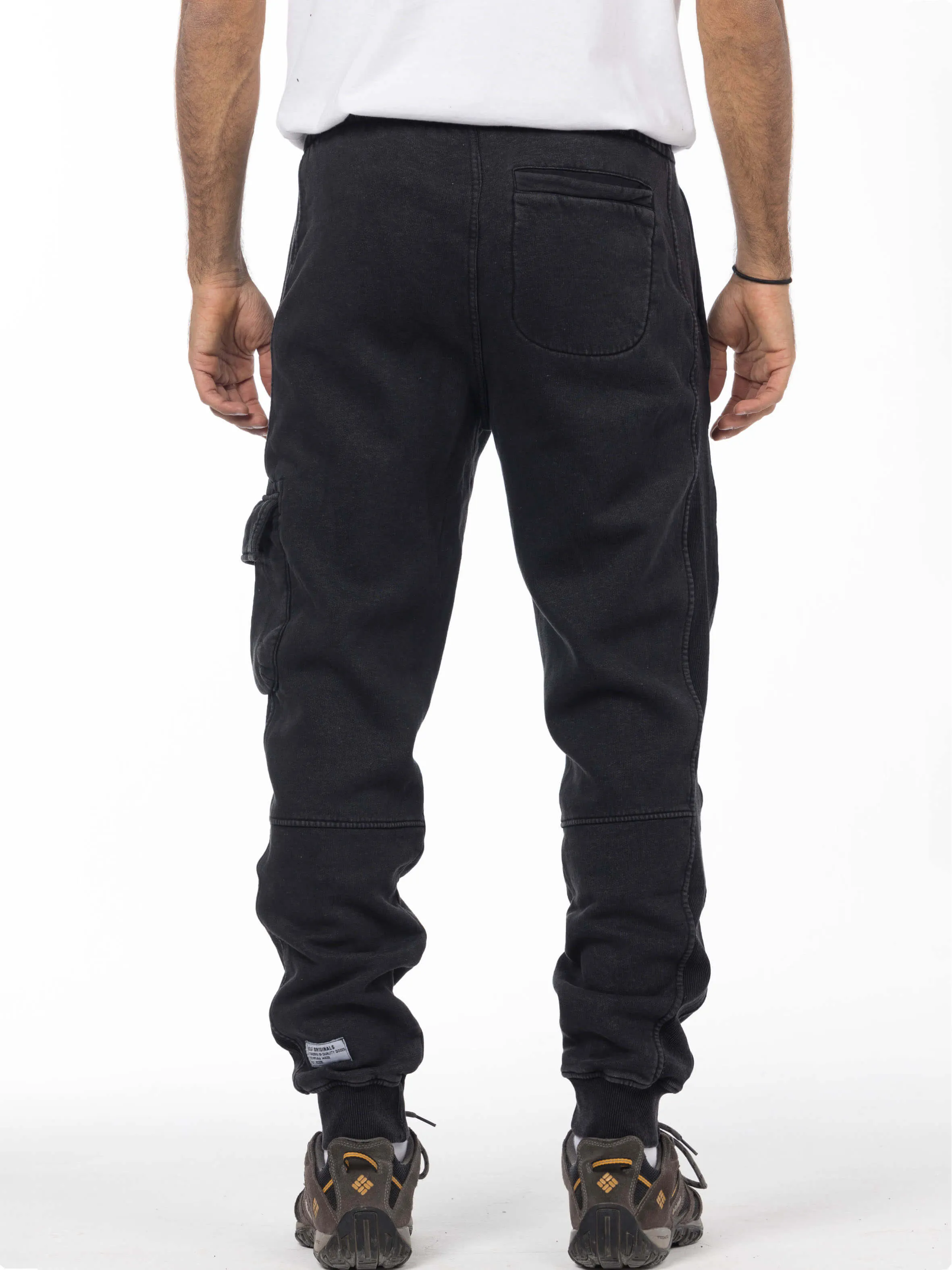 Unisex Acid Washed Winter Joggers - Black