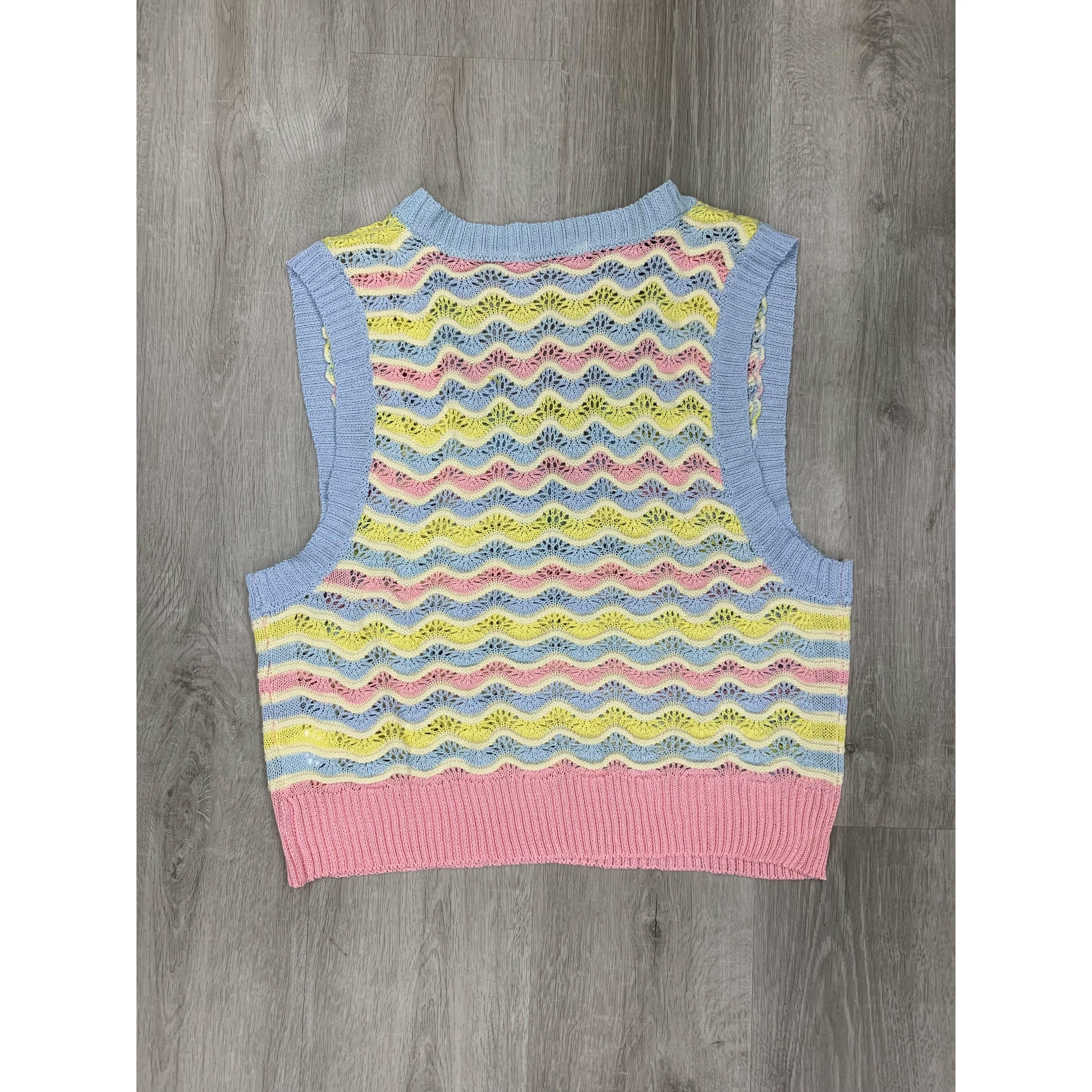 V-Neck Colorful Knitted Vest