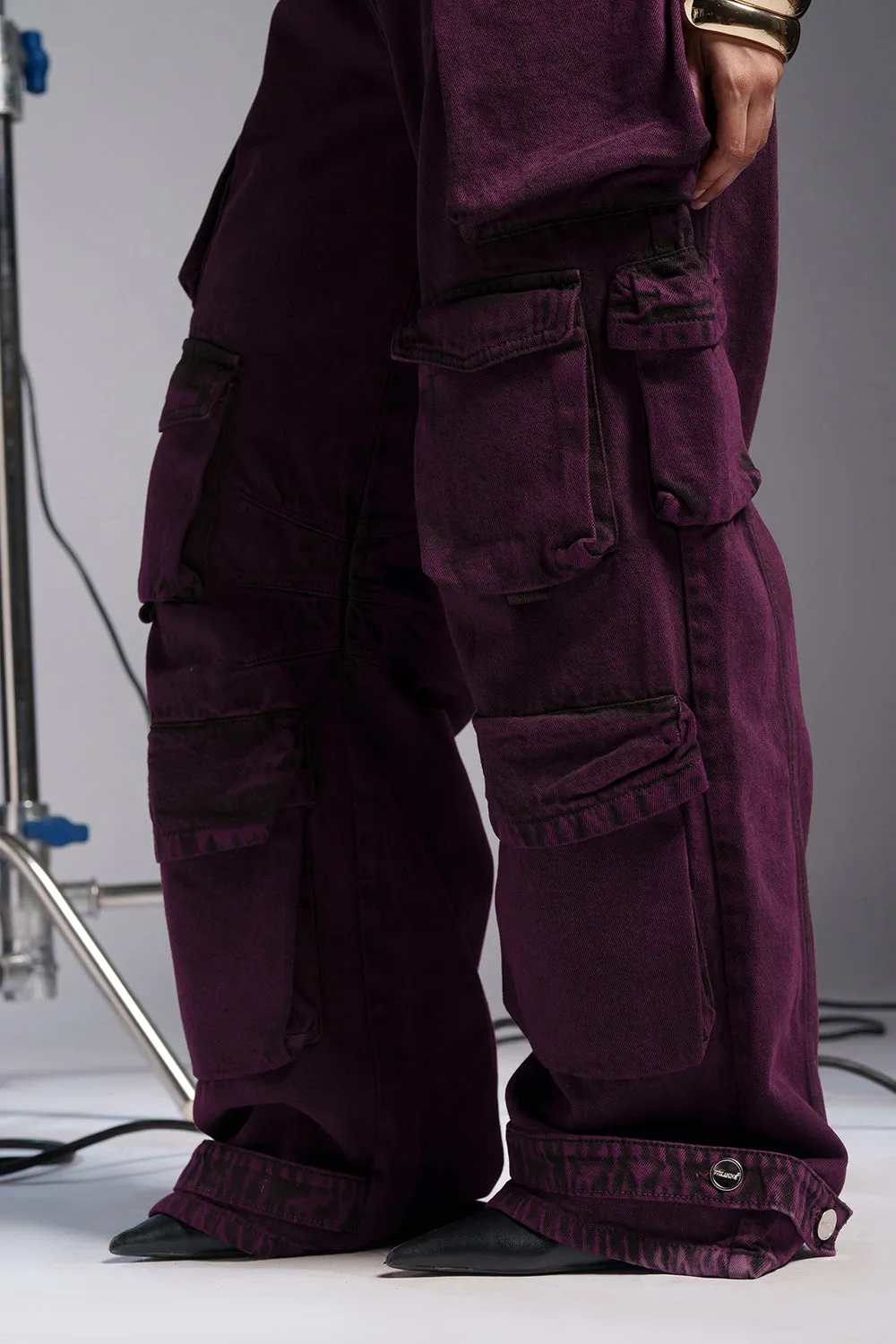 Violet Blaze Baggy Barrel Cargo Jeans