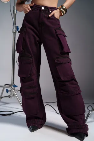 Violet Blaze Baggy Barrel Cargo Jeans