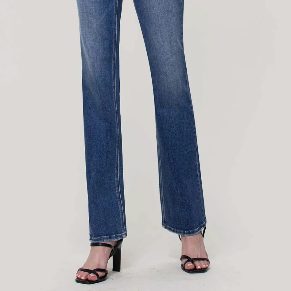 Walking on Sunshine Slim Dark Wash Bootcut Jeans