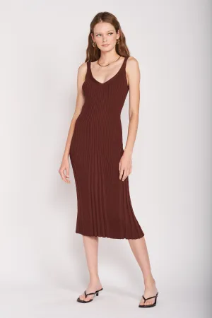 Willa V-Neck Ribbed Midi Dress