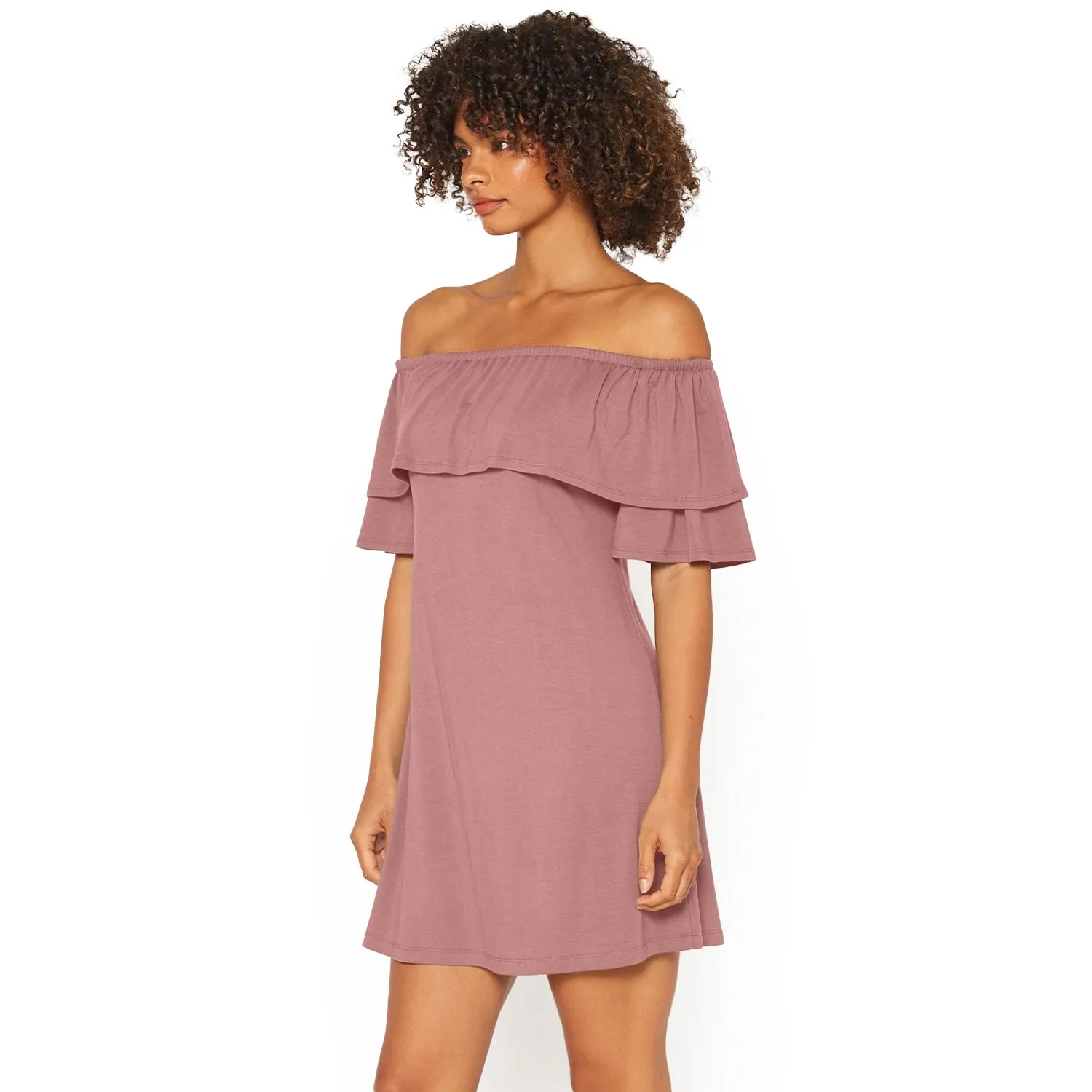 Women's Basic Off Shoulder Midi Dress