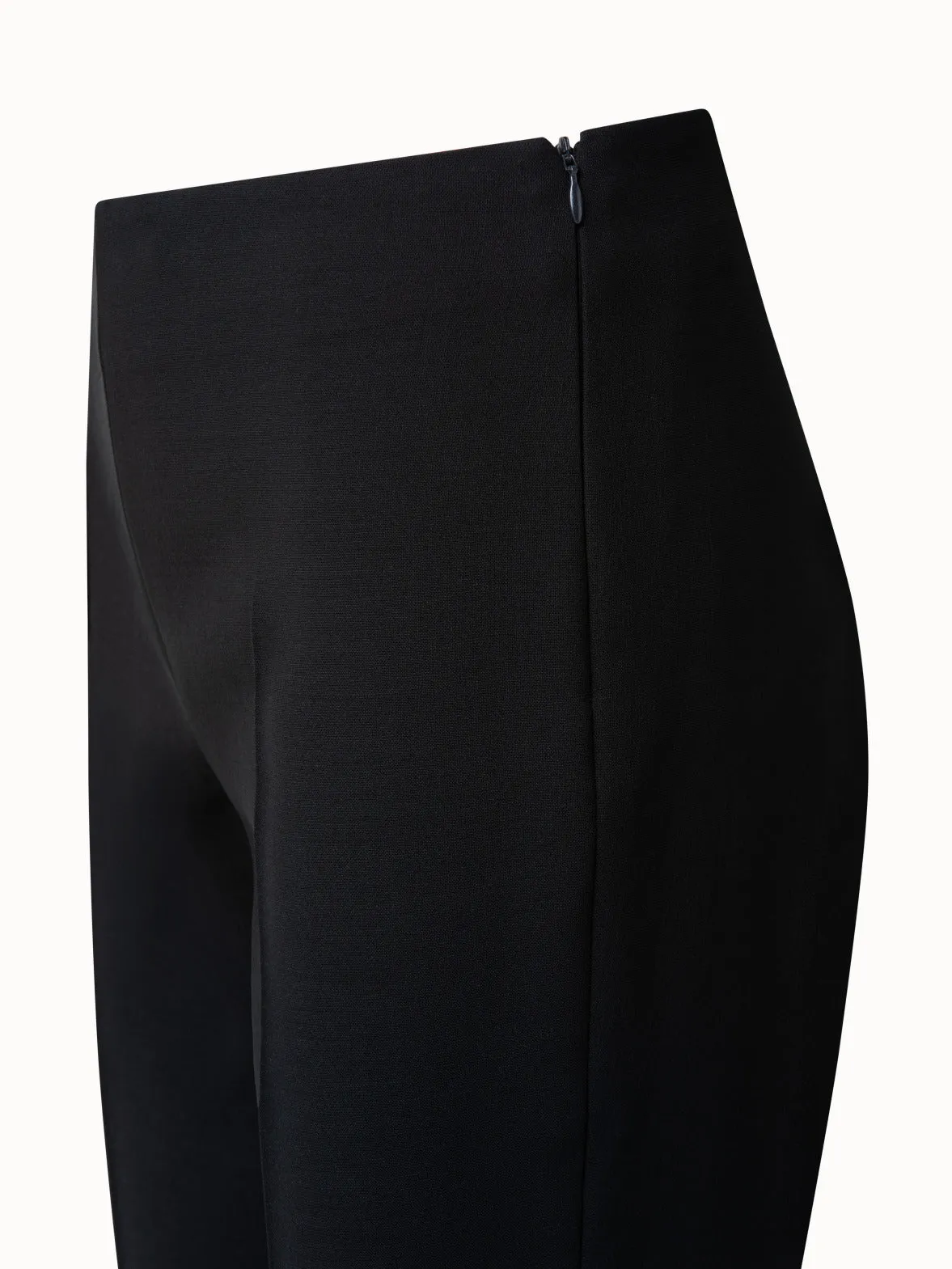 Wool Double-Face Pants with Slim Leg