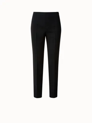 Wool Double-Face Pants with Slim Leg