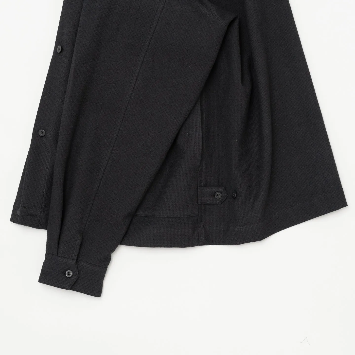 Wool Mix Shirt Jacket | Black/Navy