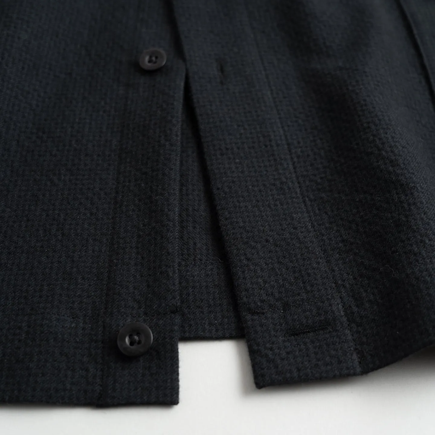 Wool Mix Shirt Jacket | Black/Navy