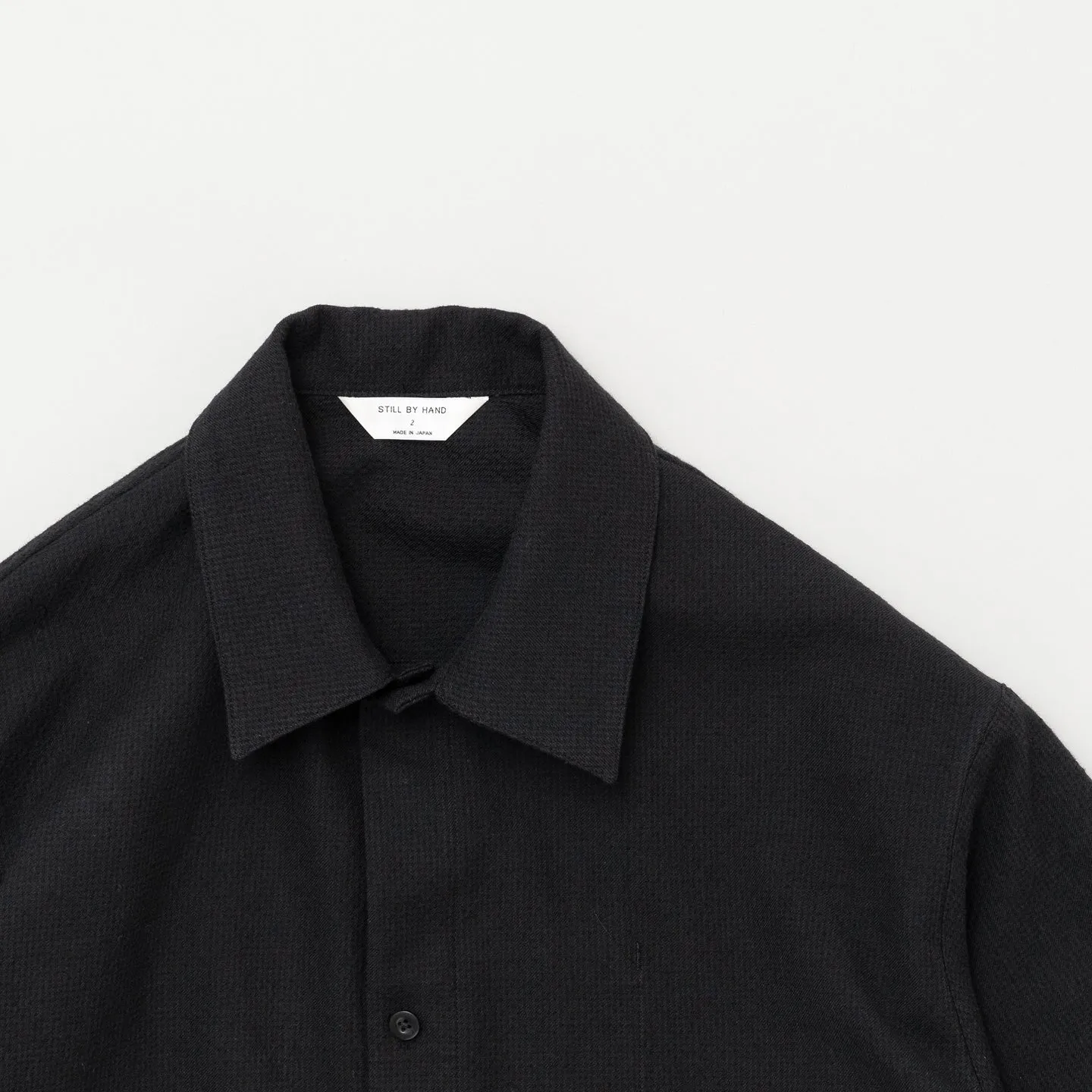 Wool Mix Shirt Jacket | Black/Navy