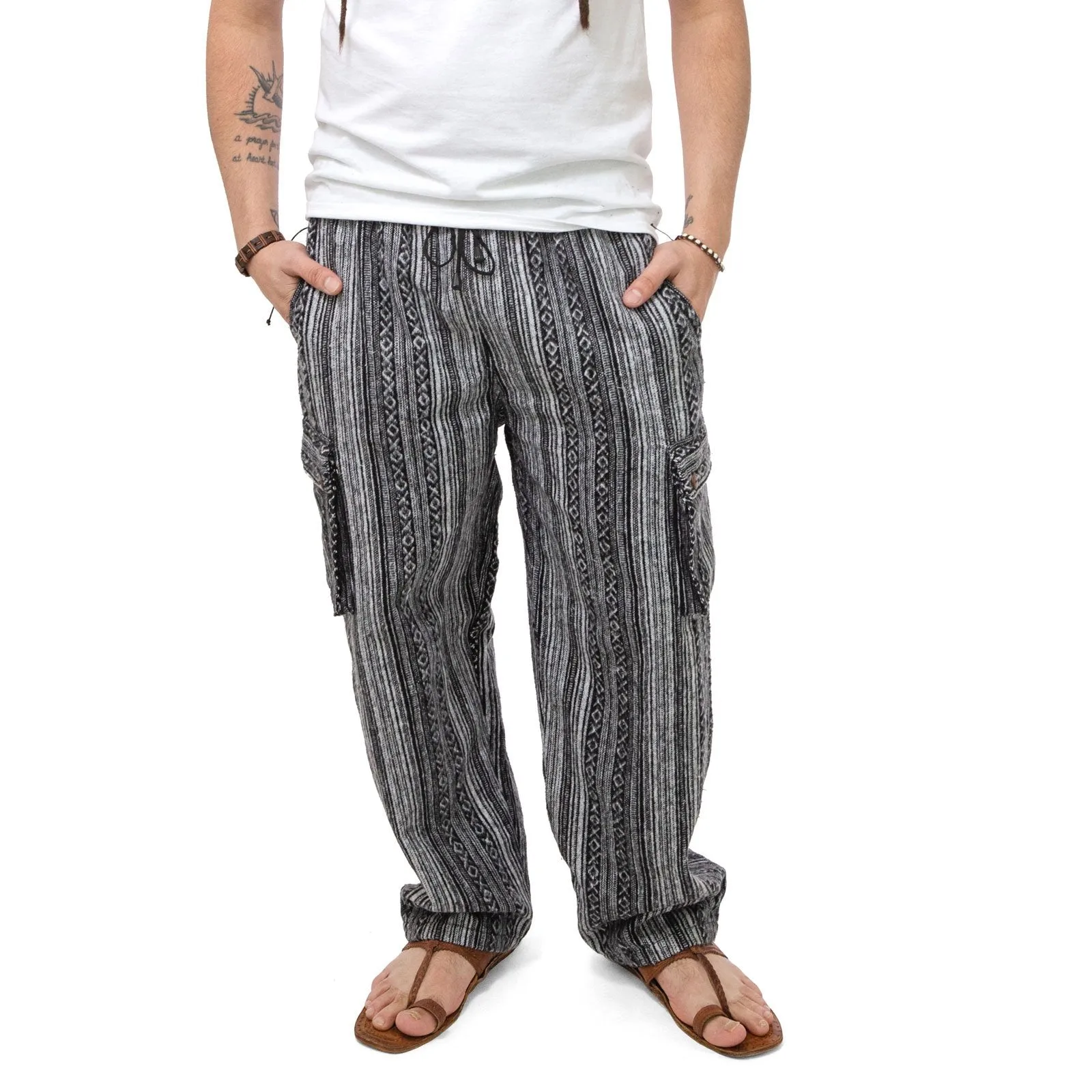 Woven Cotton Cargo Pants