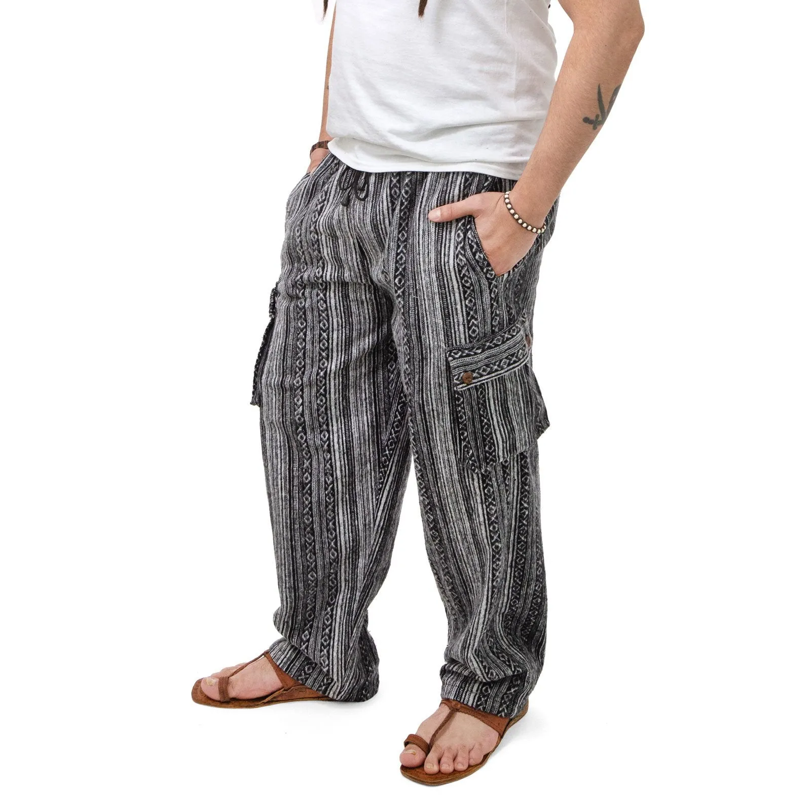 Woven Cotton Cargo Pants